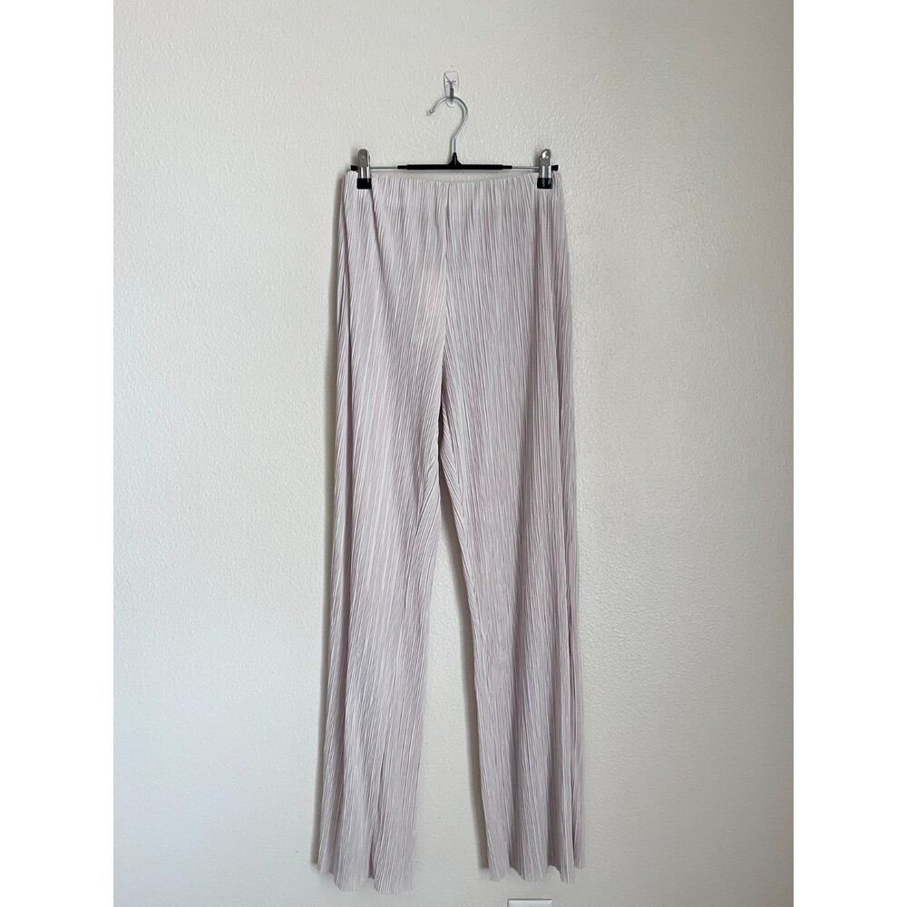 Zara Micro Pleated Sheer Pull On Trousers in Cream Size MEDIUM NEW!
